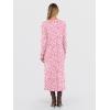 imageANRABESS Long Sleeve Midi Dresses for Women Fall Fashion Casual Vacation Crewneck Loose Split Striped Long Tshirts DressFloral Pink White