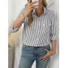 imageANRABESS Long Sleeve Striped Shirts for Women Fall Button Down Cute Tops 2025 V Neck Businese Casual Blouses with PocketsBlack Striped