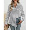 imageANRABESS Long Sleeve Striped Shirts for Women Fall Button Down Cute Tops 2025 V Neck Businese Casual Blouses with PocketsBlack Striped