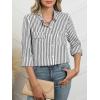 imageANRABESS Long Sleeve Striped Shirts for Women Fall Button Down Cute Tops 2025 V Neck Businese Casual Blouses with PocketsBlack Striped