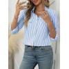 imageANRABESS Long Sleeve Striped Shirts for Women Fall Button Down Cute Tops 2025 V Neck Businese Casual Blouses with PocketsBlue Striped