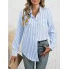 imageANRABESS Long Sleeve Striped Shirts for Women Fall Button Down Cute Tops 2025 V Neck Businese Casual Blouses with PocketsBlue Striped