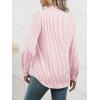imageANRABESS Long Sleeve Striped Shirts for Women Fall Button Down Cute Tops 2025 V Neck Businese Casual Blouses with PocketsCoral Striped