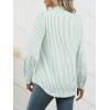 imageANRABESS Long Sleeve Striped Shirts for Women Fall Button Down Cute Tops 2025 V Neck Businese Casual Blouses with PocketsGreen Striped