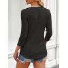 imageANRABESS Women 34 Sleeve Length Shirts 2025 Fall Lightweight Sweaters Loose Fit Ribbed Knit Casual Soft Layering TopsBlack
