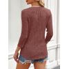 imageANRABESS Women 34 Sleeve Length Shirts 2025 Fall Lightweight Sweaters Loose Fit Ribbed Knit Casual Soft Layering TopsRust Orange