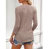 imageANRABESS Women 34 Sleeve Length Shirts 2025 Fall Lightweight Sweaters Loose Fit Ribbed Knit Casual Soft Layering TopsTan