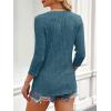 imageANRABESS Women 34 Sleeve Length Shirts 2025 Fall Lightweight Sweaters Loose Fit Ribbed Knit Casual Soft Layering TopsTeal