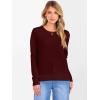imageANRABESS Womens 100 Wool Sweaters Crewneck Long Sleeve Work Business Casual Basic Sweater Tops 2025 Fall OutfitsDark Red