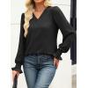 imageANRABESS Womens Business Casual Tops V Neck Puff Long Sleeve Shirts Dressy Office Work Blouse 2025 Fall Outfits ClothesBlack