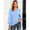 imageANRABESS Womens Business Casual Tops V Neck Puff Long Sleeve Shirts Dressy Office Work Blouse 2025 Fall Outfits ClothesBright Bblue
