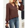 imageANRABESS Womens Business Casual Tops V Neck Puff Long Sleeve Shirts Dressy Office Work Blouse 2025 Fall Outfits ClothesCoffee