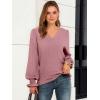 imageANRABESS Womens Business Casual Tops V Neck Puff Long Sleeve Shirts Dressy Office Work Blouse 2025 Fall Outfits ClothesDusty Rose