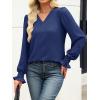 imageANRABESS Womens Business Casual Tops V Neck Puff Long Sleeve Shirts Dressy Office Work Blouse 2025 Fall Outfits ClothesNavy Blue