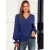 imageANRABESS Womens Business Casual Tops V Neck Puff Long Sleeve Shirts Dressy Office Work Blouse 2025 Fall Outfits ClothesNavy Blue