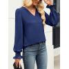 imageANRABESS Womens Business Casual Tops V Neck Puff Long Sleeve Shirts Dressy Office Work Blouse 2025 Fall Outfits ClothesNavy Blue