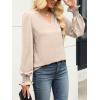imageANRABESS Womens Business Casual Tops V Neck Puff Long Sleeve Shirts Dressy Office Work Blouse 2025 Fall Outfits ClothesParchment