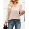 imageANRABESS Womens Business Casual Tops V Neck Puff Long Sleeve Shirts Dressy Office Work Blouse 2025 Fall Outfits ClothesParchment