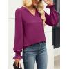imageANRABESS Womens Business Casual Tops V Neck Puff Long Sleeve Shirts Dressy Office Work Blouse 2025 Fall Outfits ClothesPurple Red