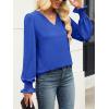 imageANRABESS Womens Business Casual Tops V Neck Puff Long Sleeve Shirts Dressy Office Work Blouse 2025 Fall Outfits ClothesRoyal Blue