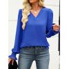 imageANRABESS Womens Business Casual Tops V Neck Puff Long Sleeve Shirts Dressy Office Work Blouse 2025 Fall Outfits ClothesRoyal Blue