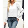 imageANRABESS Womens Business Casual Tops V Neck Puff Long Sleeve Shirts Dressy Office Work Blouse 2025 Fall Outfits ClothesWhite