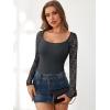 imageANRABESS Womens Long Sleeve Shirts Scoop Neck Lace Going Out Tops Slim Fit Rib Knit Casual Blouses 2025 Fall Fashion OutfitsDeep Grey