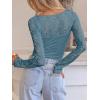 imageANRABESS Womens Long Sleeve Shirts Scoop Neck Lace Going Out Tops Slim Fit Rib Knit Casual Blouses 2025 Fall Fashion OutfitsGrey Blue