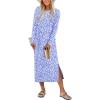 Floral Blue White