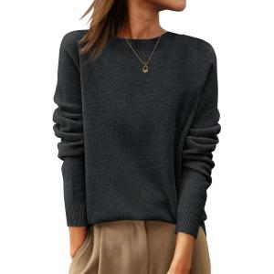 imageANRABESS Womens 100 Wool Sweaters Crewneck Long Sleeve Work Business Casual Basic Sweater Tops 2025 Fall OutfitsDeep Gray