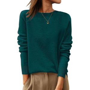 imageANRABESS Womens 100 Wool Sweaters Crewneck Long Sleeve Work Business Casual Basic Sweater Tops 2025 Fall OutfitsLake