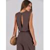 imageANRABESS Jumpsuits for Women Casual Summer Sleeveless 2025 Romper One Piece Outfit Active Workout Lounge Jumpsuits PocketsBrown