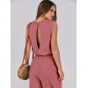 imageANRABESS Jumpsuits for Women Casual Summer Sleeveless 2025 Romper One Piece Outfit Active Workout Lounge Jumpsuits PocketsRust