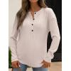 imageANRABESS Long Sleeve Shirts for Women Henley Tops Dressy Casual TShirts Blouses 2025 Fall Lightweight SweatersBegie