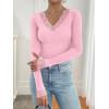 imageANRABESS Long Sleeve Shirts for Women Lace V Neck Slim Fit Basic TShirt Dressy Casual Blouses 2025 Trendy Fall Going Out TopLight Pink