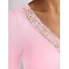 imageANRABESS Long Sleeve Shirts for Women Lace V Neck Slim Fit Basic TShirt Dressy Casual Blouses 2025 Trendy Fall Going Out TopLight Pink