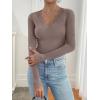 imageANRABESS Long Sleeve Shirts for Women Lace V Neck Slim Fit Basic TShirt Dressy Casual Blouses 2025 Trendy Fall Going Out TopLight Tan