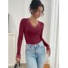imageANRABESS Long Sleeve Shirts for Women Lace V Neck Slim Fit Basic TShirt Dressy Casual Blouses 2025 Trendy Fall Going Out TopRed