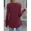 imageANRABESS Tunic Tops for Women Long Sleeve Babydoll Cute Shirts Loose Flowy Pleated Tummy Hide Blouses 2025 Fall Outfits M3XLBurgundy