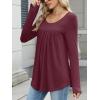 imageANRABESS Tunic Tops for Women Long Sleeve Babydoll Cute Shirts Loose Flowy Pleated Tummy Hide Blouses 2025 Fall Outfits M3XLBurgundy