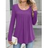 imageANRABESS Tunic Tops for Women Long Sleeve Babydoll Cute Shirts Loose Flowy Pleated Tummy Hide Blouses 2025 Fall Outfits M3XLPurple