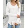 imageANRABESS Tunic Tops for Women Long Sleeve Babydoll Cute Shirts Loose Flowy Pleated Tummy Hide Blouses 2025 Fall Outfits M3XLWhite