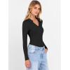 imageANRABESS Women Long Sleeve Polo Shirts V Neck Slim Rib Knit Collared Dressy Business Casual Top 2025 Basic Tee Fall OutfitsBlack