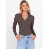 imageANRABESS Women Long Sleeve Polo Shirts V Neck Slim Rib Knit Collared Dressy Business Casual Top 2025 Basic Tee Fall OutfitsCoffee