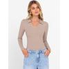 imageANRABESS Women Long Sleeve Polo Shirts V Neck Slim Rib Knit Collared Dressy Business Casual Top 2025 Basic Tee Fall OutfitsLight Camel