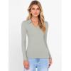 imageANRABESS Women Long Sleeve Polo Shirts V Neck Slim Rib Knit Collared Dressy Business Casual Top 2025 Basic Tee Fall OutfitsLight Green