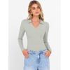 imageANRABESS Women Long Sleeve Polo Shirts V Neck Slim Rib Knit Collared Dressy Business Casual Top 2025 Basic Tee Fall OutfitsLight Green