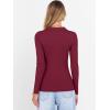 imageANRABESS Women Long Sleeve Polo Shirts V Neck Slim Rib Knit Collared Dressy Business Casual Top 2025 Basic Tee Fall OutfitsWine Red