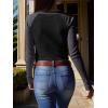 imageANRABESS Women Long Sleeve Shirts Ribbed Knit Slim Fitted Tops Casual Basic Tight Tee TShirts 2025 Fall Underscrubs LayerBlack Grey