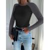 imageANRABESS Women Long Sleeve Shirts Ribbed Knit Slim Fitted Tops Casual Basic Tight Tee TShirts 2025 Fall Underscrubs LayerBlack Grey